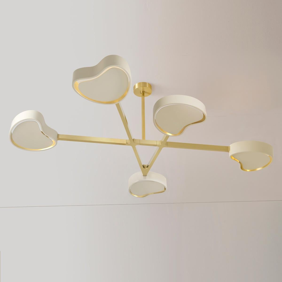 Cuore N.5 Ceiling Light by Gaspare Asaro. Polished Brass Finish In New Condition For Sale In New York, NY