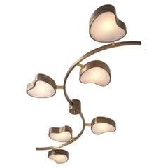 Cuore N.6 Ceiling Light by Gaspare Asaro. Bronze and Satin Brass Finish