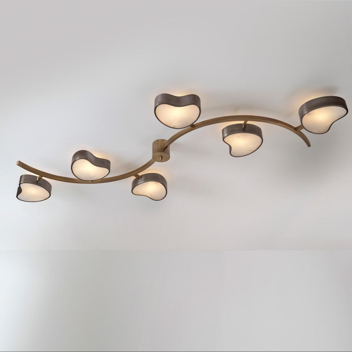 Cuore N.6 Ceiling Light by Gaspare Asaro. Peltro and Bronze Finish For Sale 3