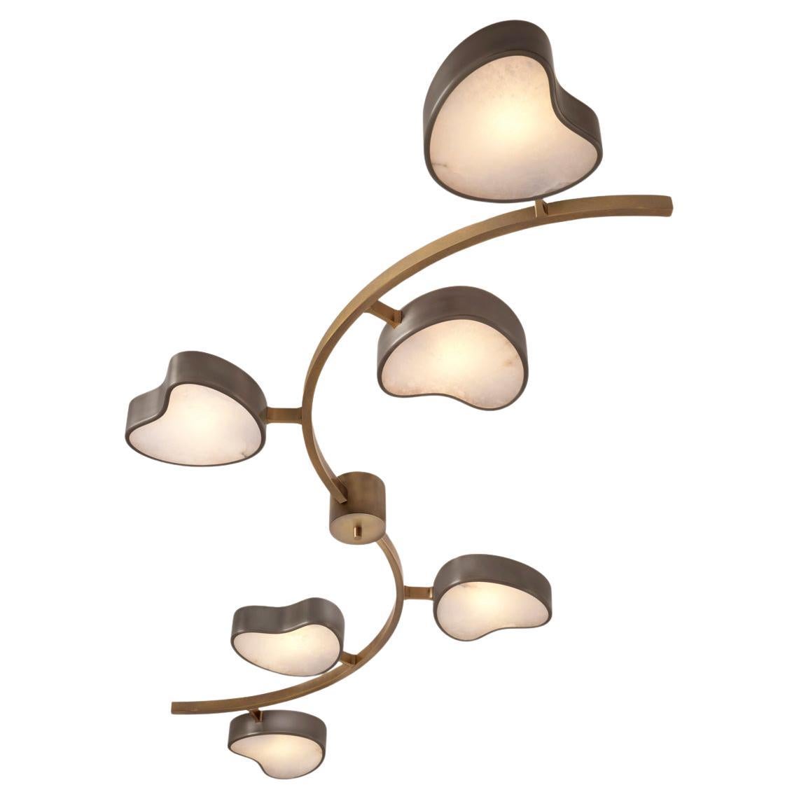 Cuore N.6 Ceiling Light by Gaspare Asaro. Peltro and Bronze Finish For Sale