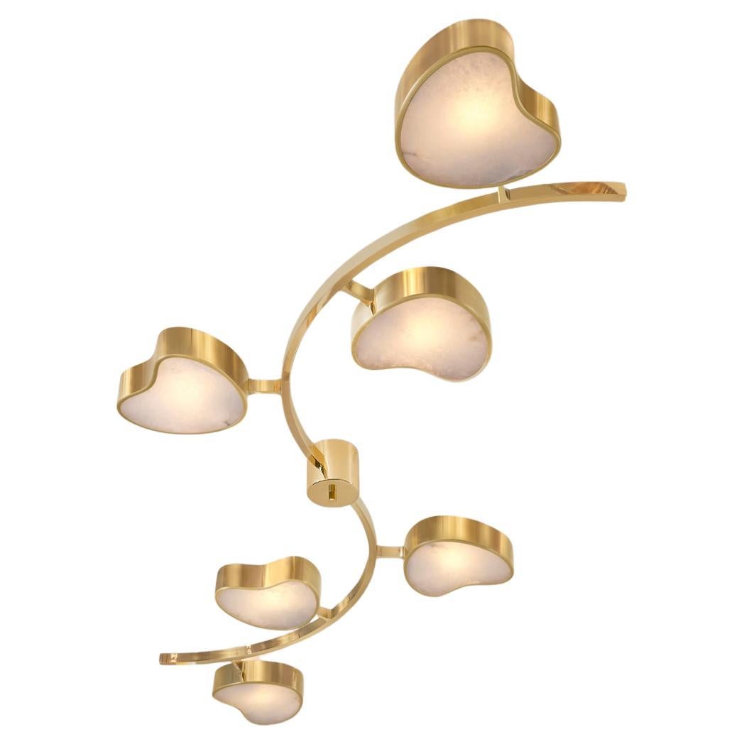 Cuore N.6 Ceiling Light by Gaspare Asaro. Polished Brass Finish For Sale