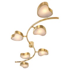 Lampada da soffitto Cuore N.6 di Gaspare Asaro. Finitura in ottone lucido