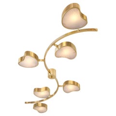 Cuore N.6 Ceiling Light by Gaspare Asaro. Polished Brass Finish