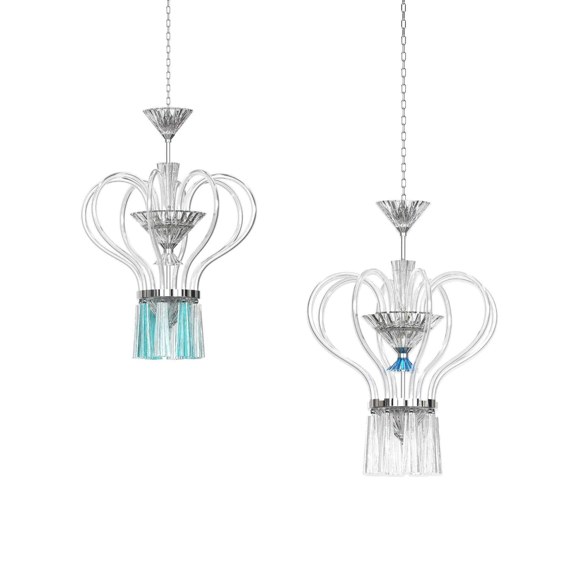 Polished Cuore New-Classical Handmade Crystal Chandelier I For Sale