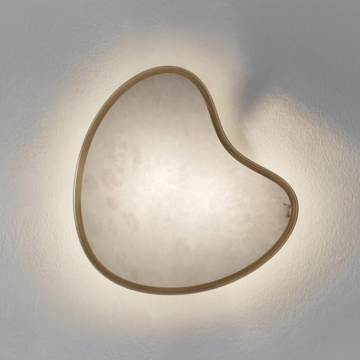 Modern Cuore Wall Light by Gaspare Asaro. Alabaster Version For Sale