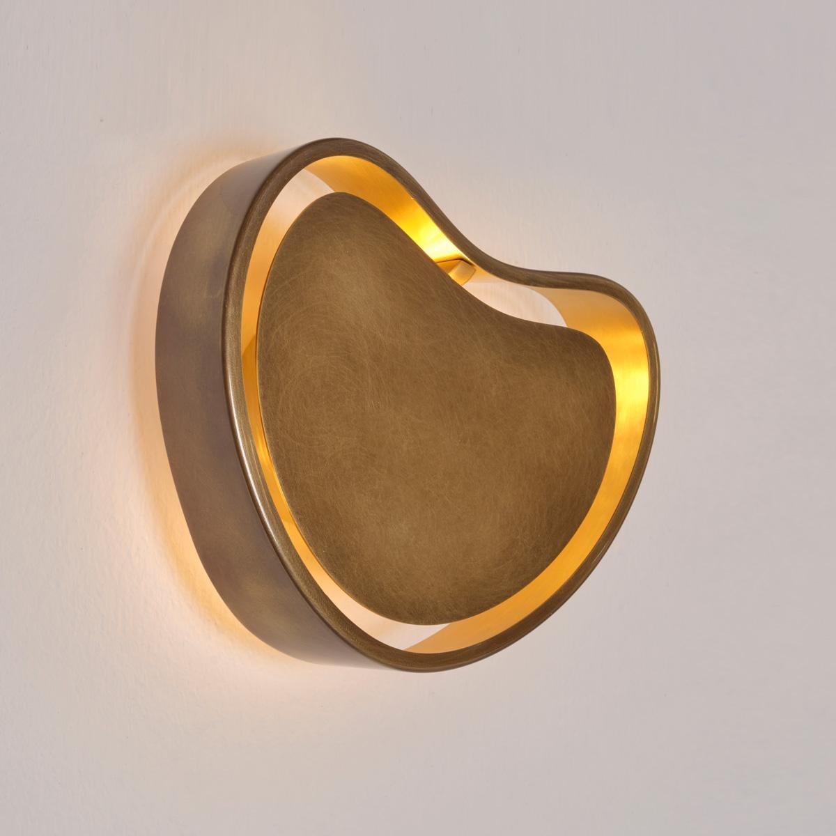 Brass Cuore Wall Light by Gaspare Asaro. Backlit Version. Lerici Acqua Finish For Sale