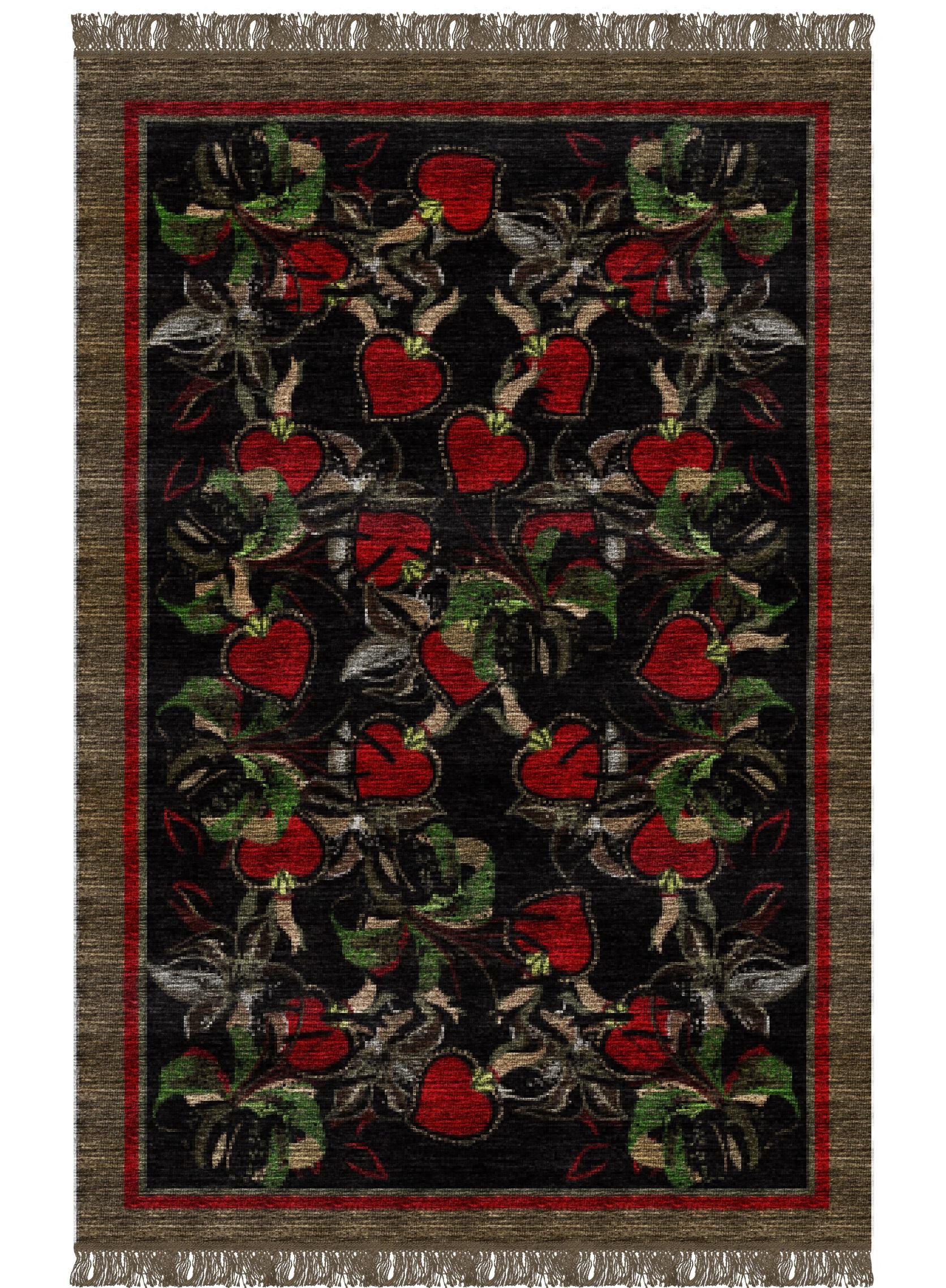 Cuori-Teppich III von Giulio Brambilla
Abmessungen: D 300 x B 200 x H 0,5 cm
MATERIALIEN: NZ-Wolle, Melange-Garn

Dieser Teppich, benannt nach dem italienischen Wort für 