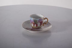 Cup and Saucer in Limoges Porcelain, France