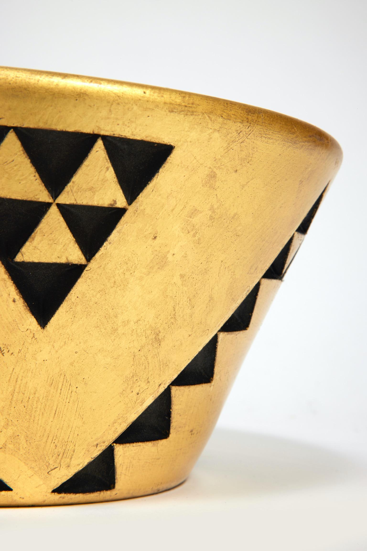 Cup with geometrical patterns in partially gilded opaline glass. 
Monogrammed JL.