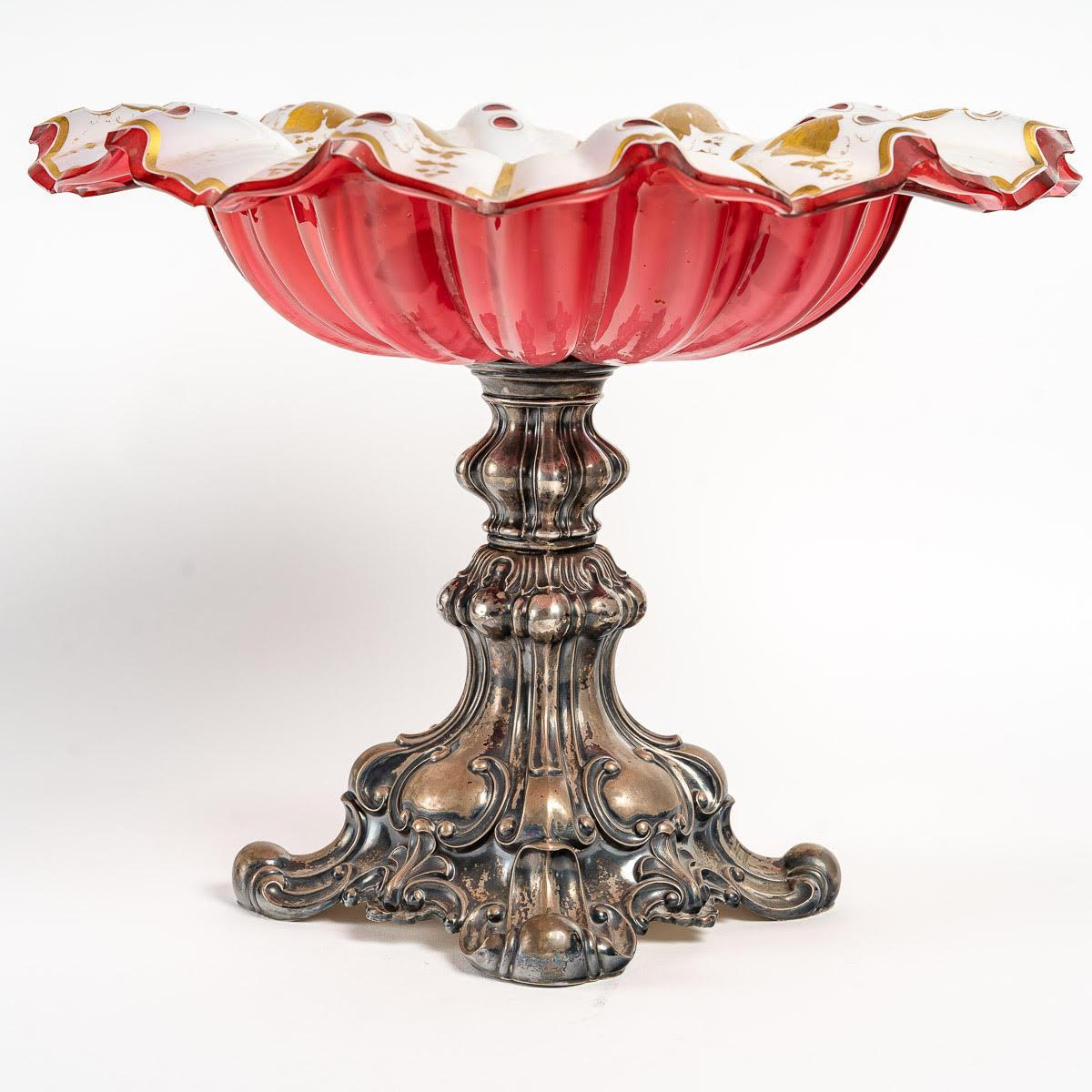 19th Century Cup in Bohemian Overlay, Napoleon III Period