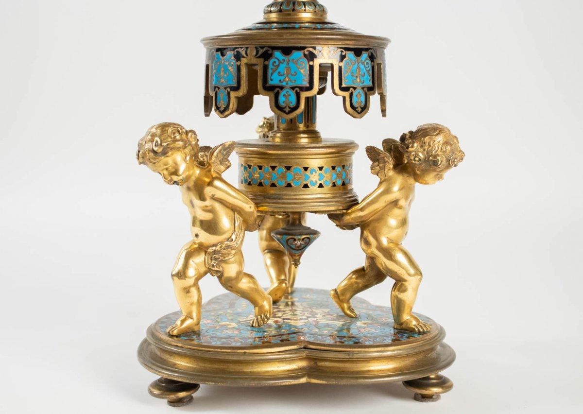 Napoleon III Cup in Bronze and Cloisonné Enamel