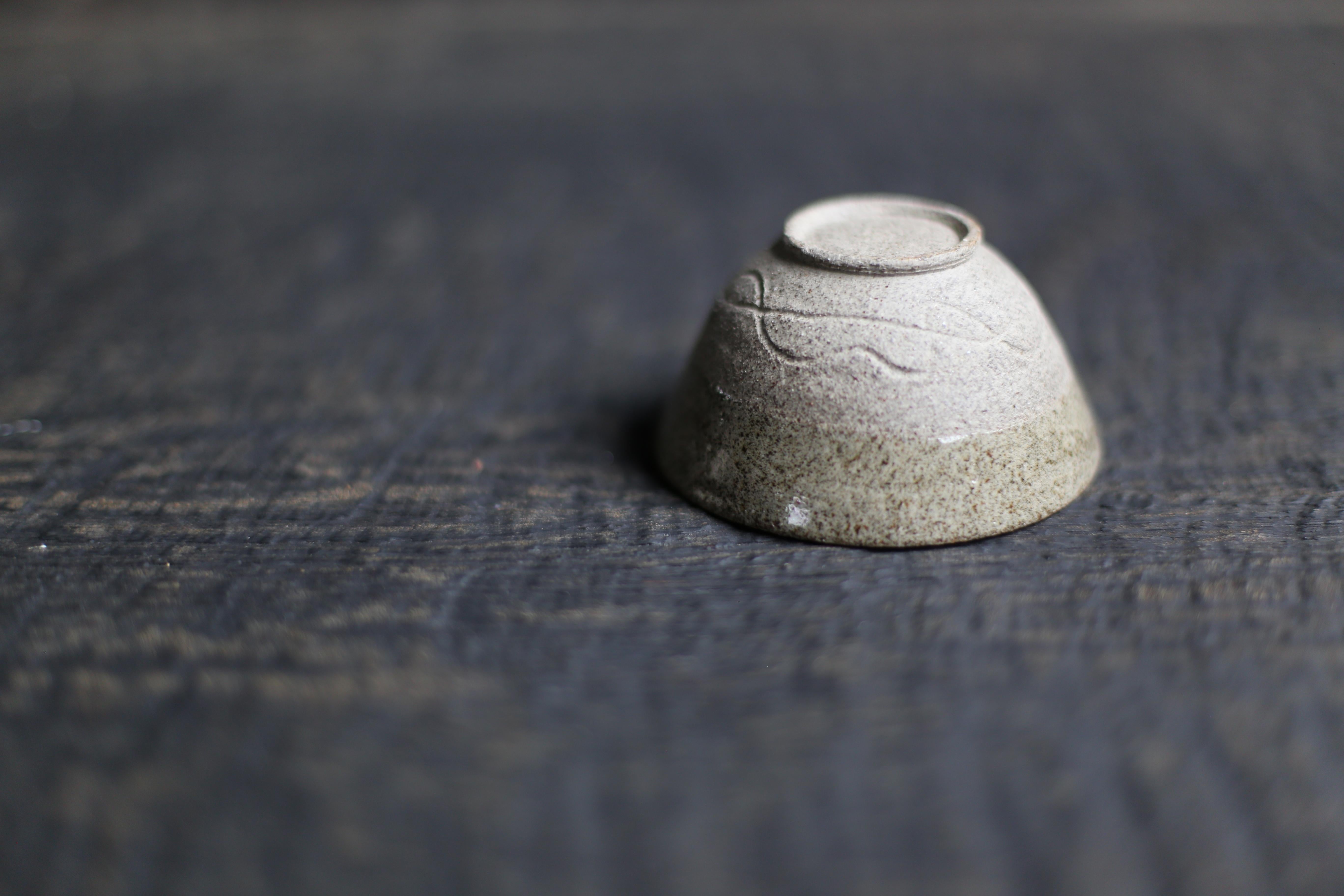 Hand-Crafted Cup in Grey Speckled Clay with White Speckled Glaze For Sale