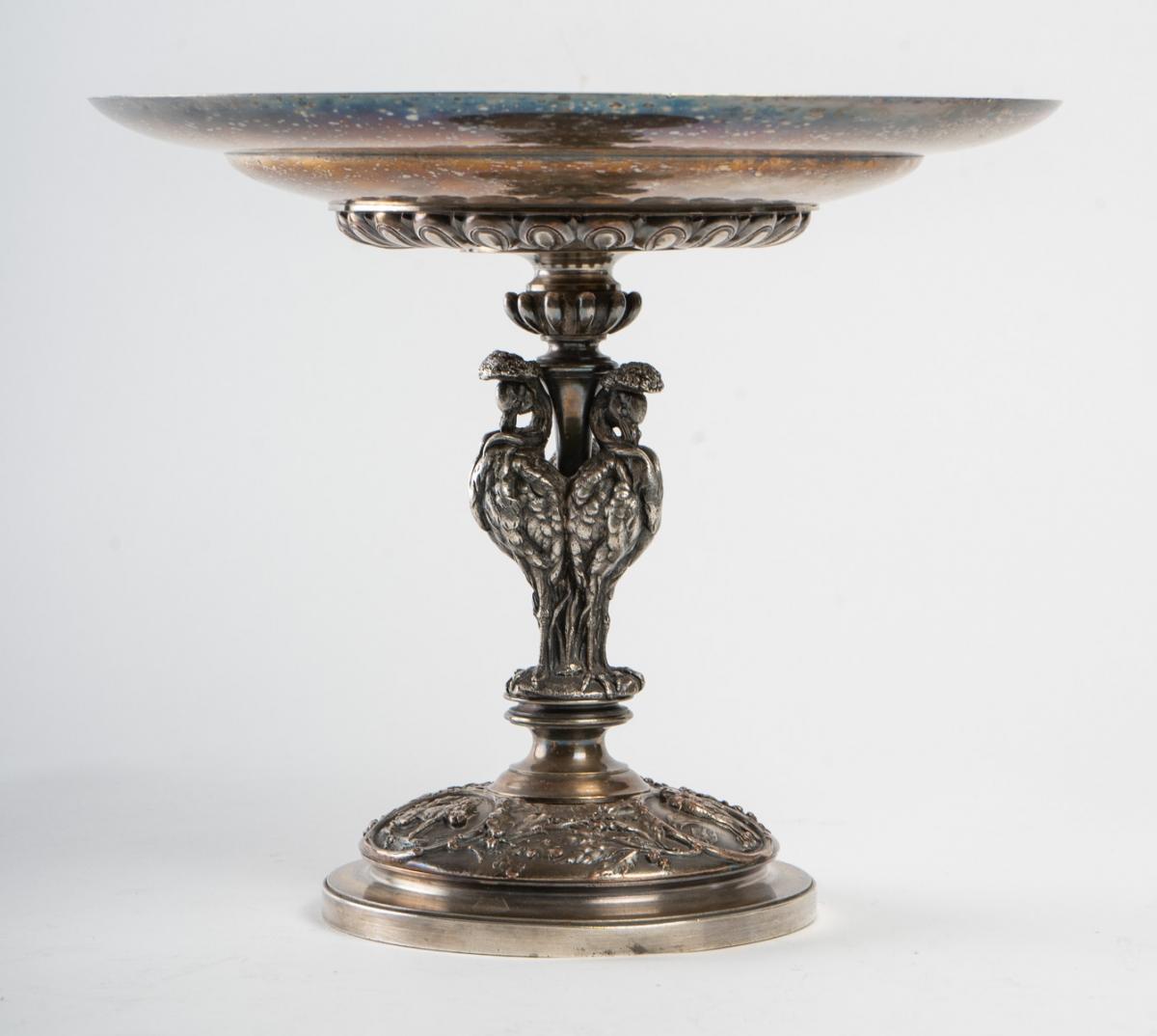 French Cup in Silvered Bronze, 19th Century
