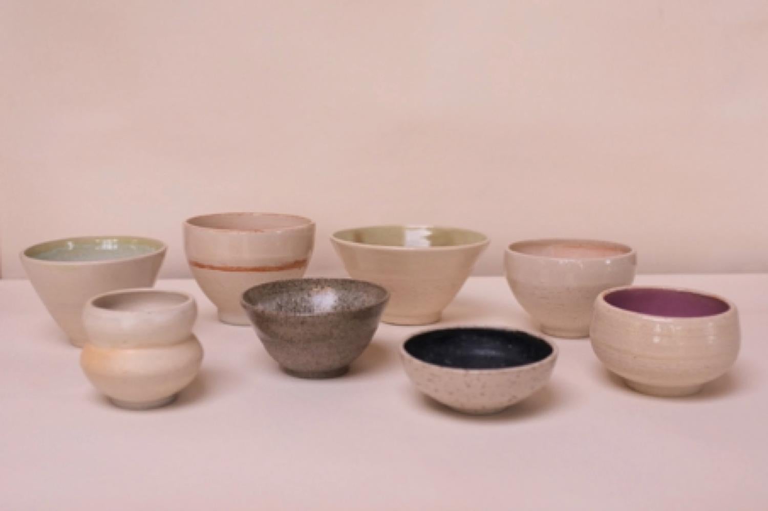 Cup in White Clay Clay with Pistache + Sheer Glaze In New Condition For Sale In Sammu-shi, Chiba