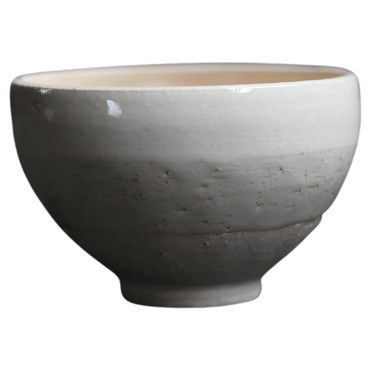 Cup in White Clay with Cream Glaze For Sale