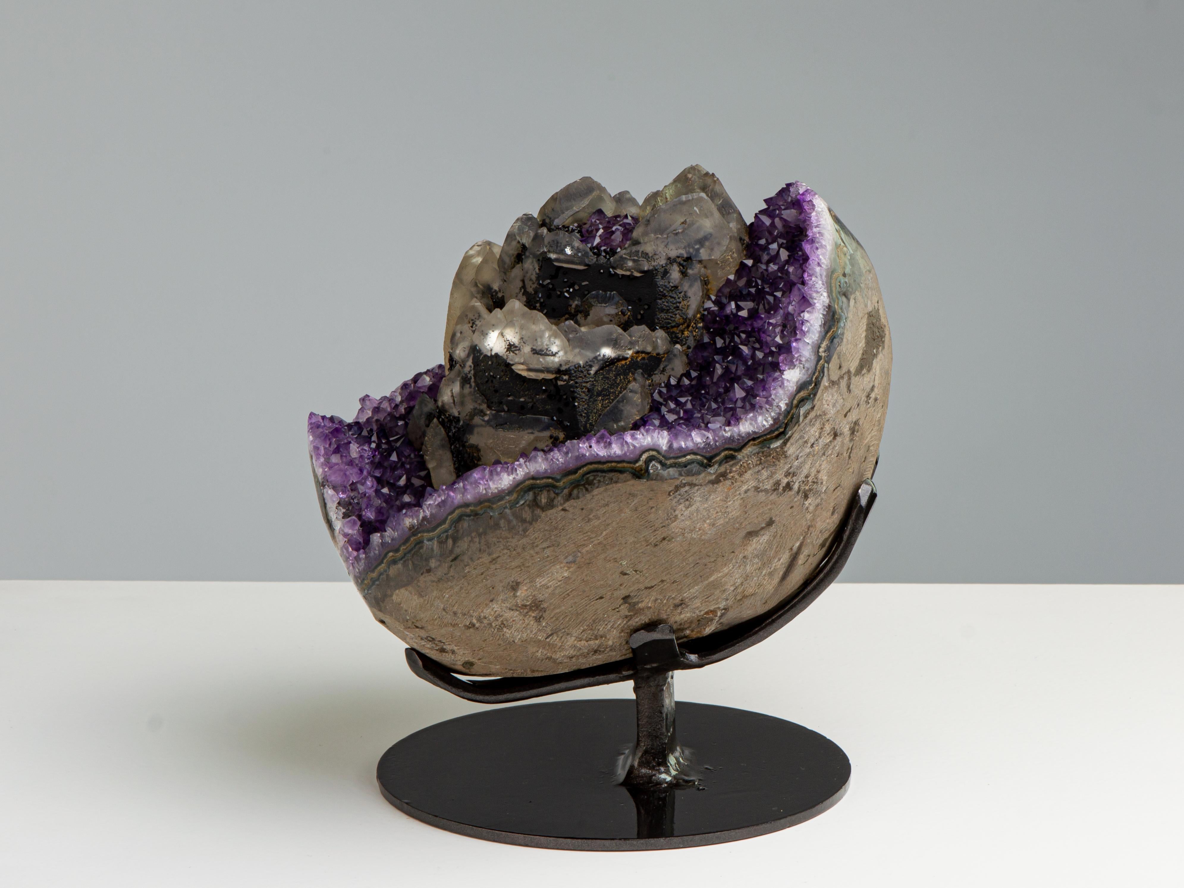Uruguayan “Cup of Flowers” Amethyst and Calcite For Sale