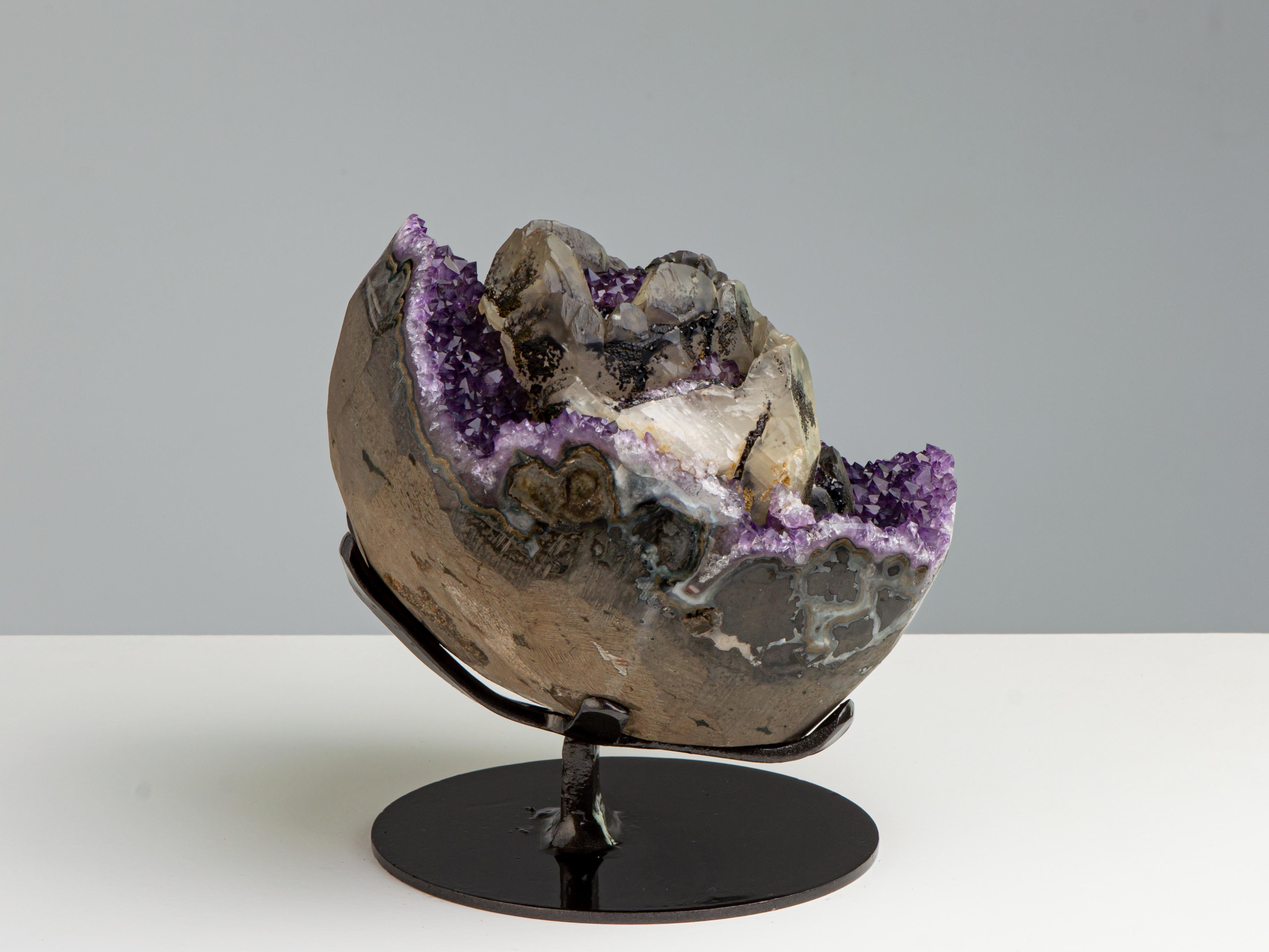 18th Century and Earlier “Cup of Flowers” Amethyst and Calcite For Sale