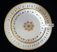 Cup & Saucer decorated with bluebells. Nantgarw C1815.