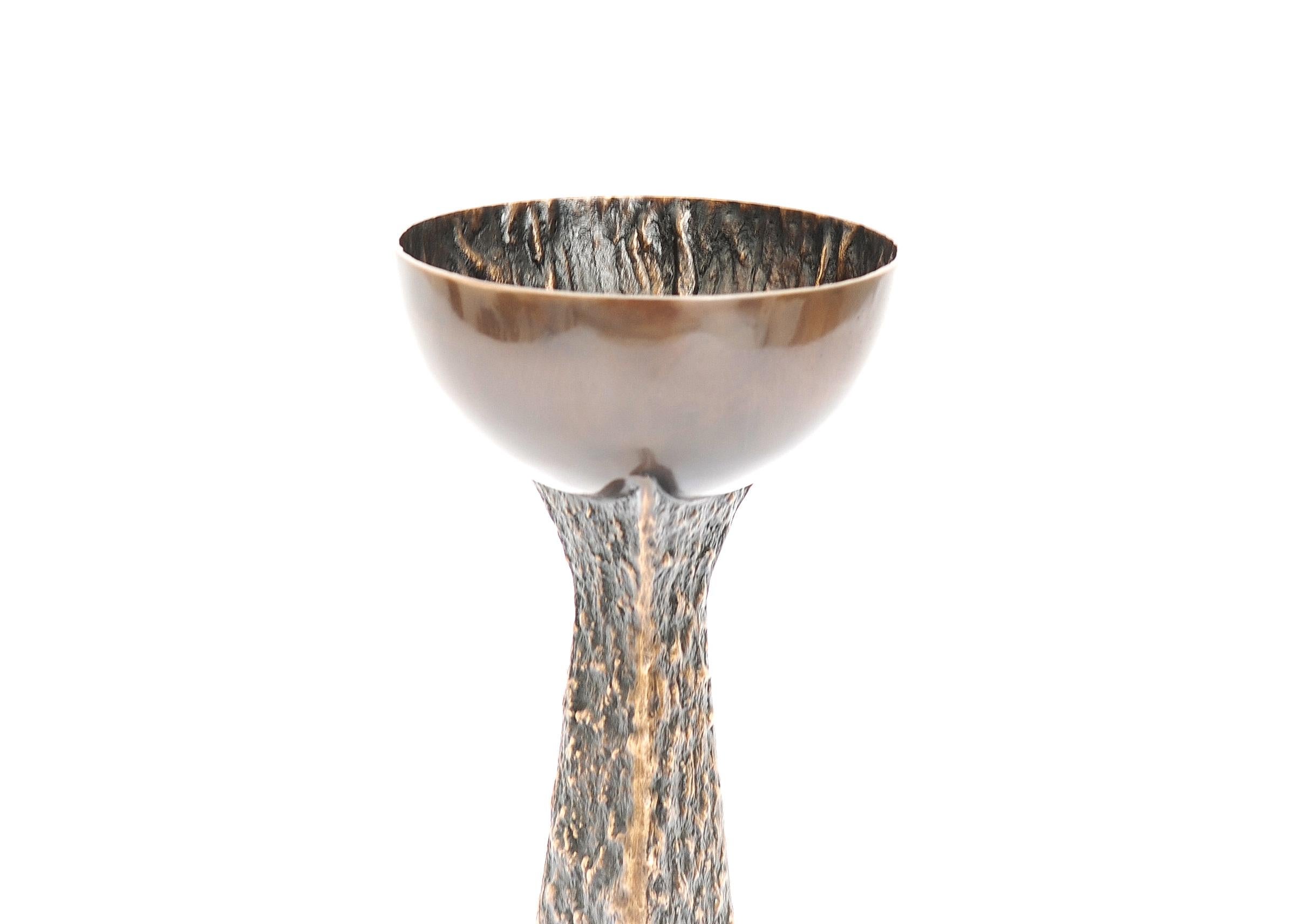 Brazilian Cup Vase in Dark Bronze by Fakasaka Design For Sale