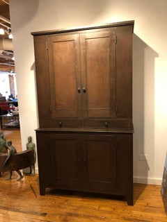 Cupboard, 4 Doors, 2 Drawer Shaker Style in Steel with Natural Rusted Patina