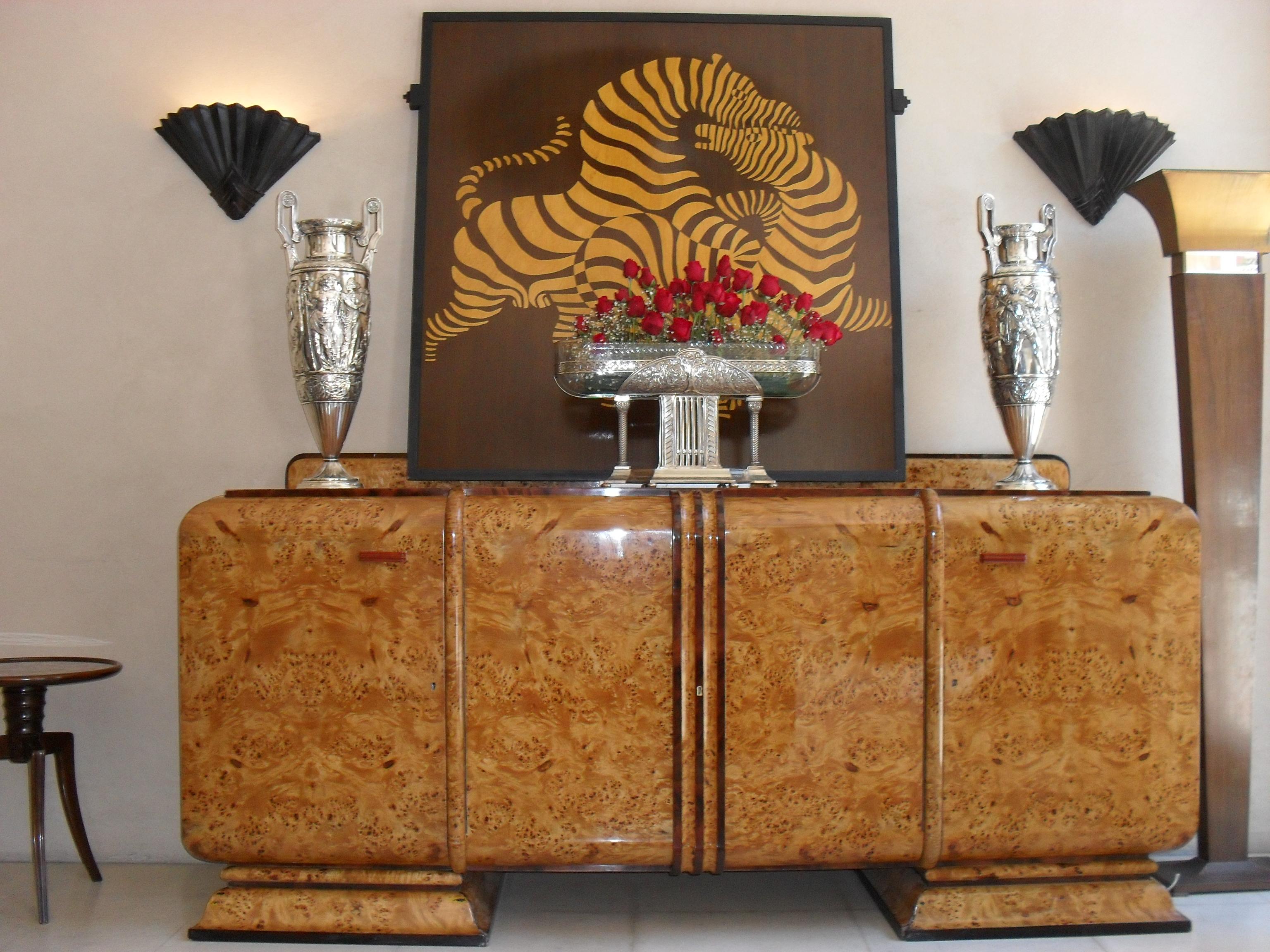 Cupboard Style: Art Deco with Bar in Wood, French 1930 For Sale 8