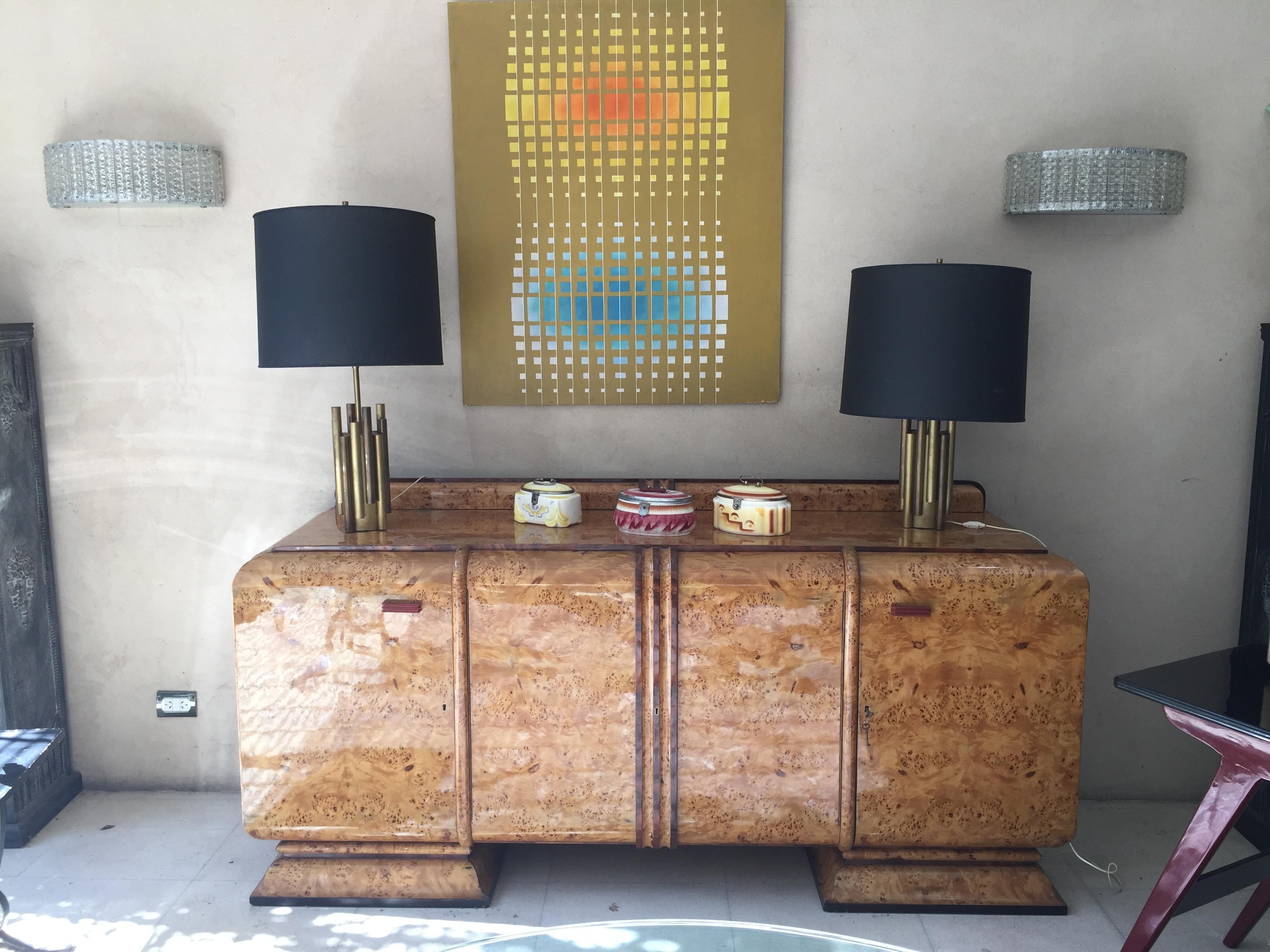 Cupboard Style: Art Deco with Bar in Wood, French 1930 For Sale 1