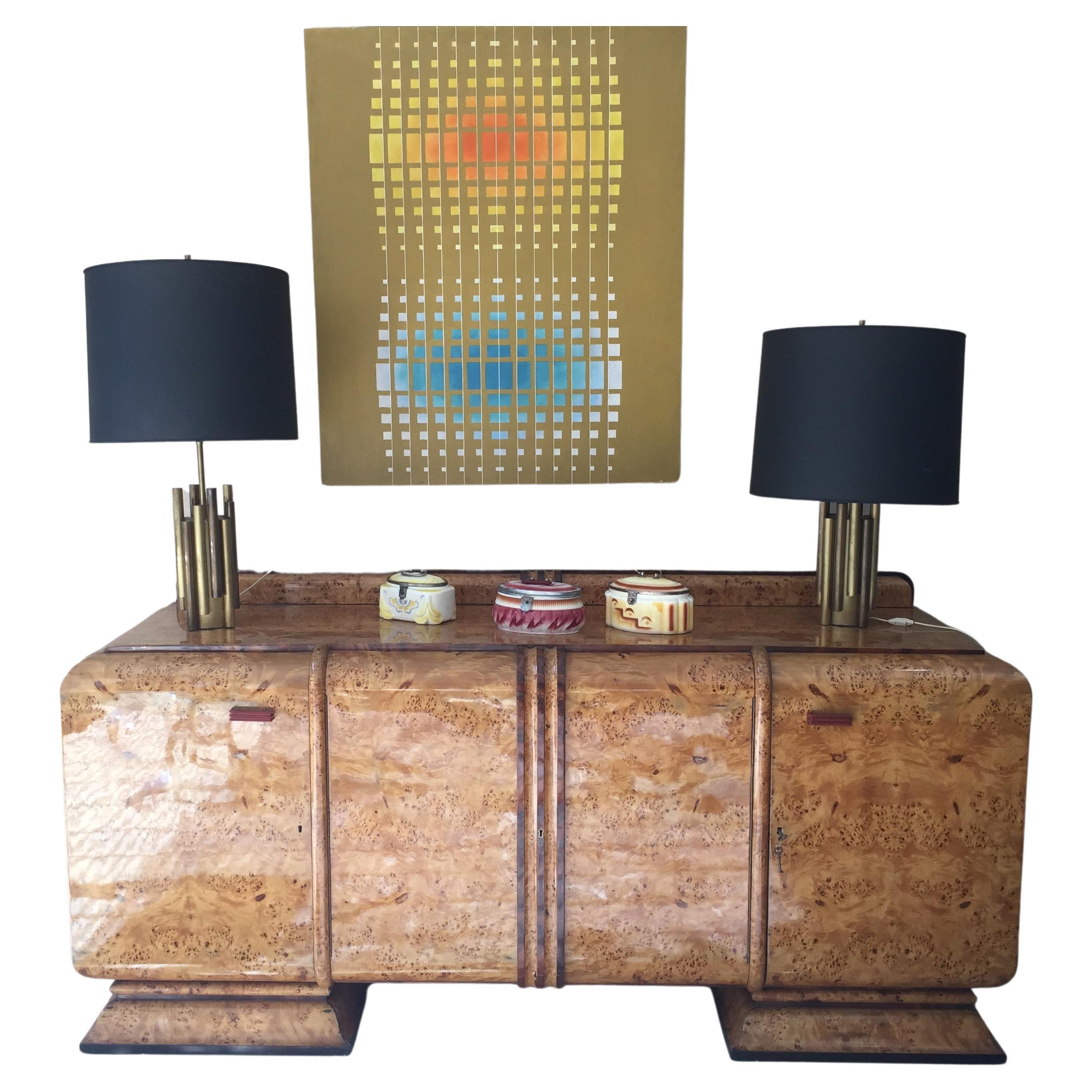 Cupboard Style: Art Deco with Bar in Wood, French 1930 For Sale