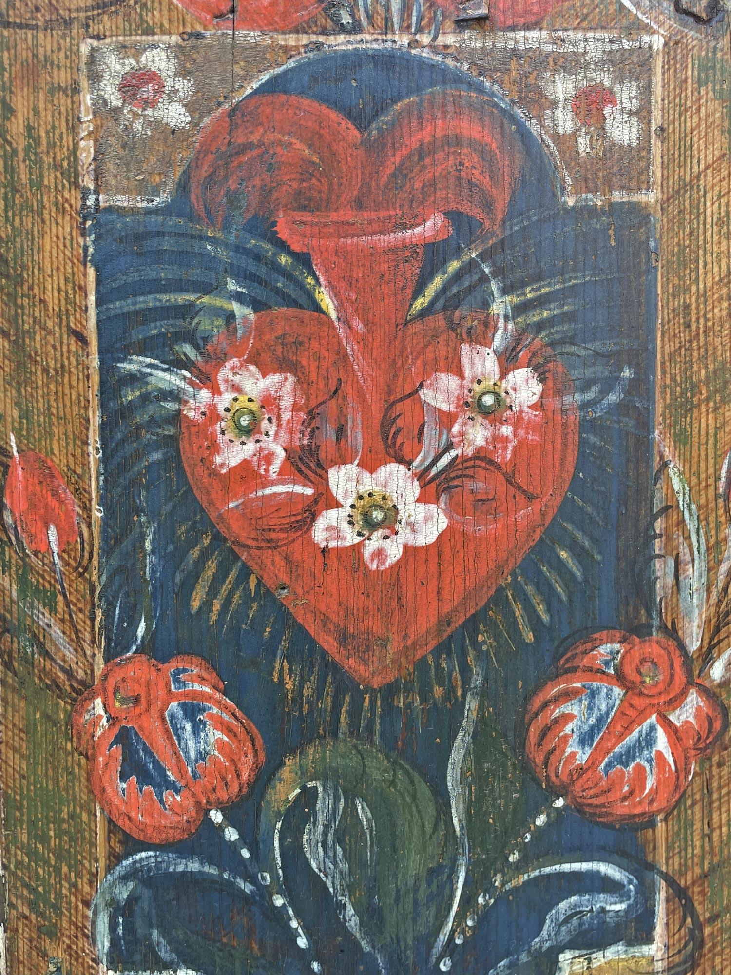 Cupboard Blue Floral Painted - Europe Early 19th Century in vendita 4