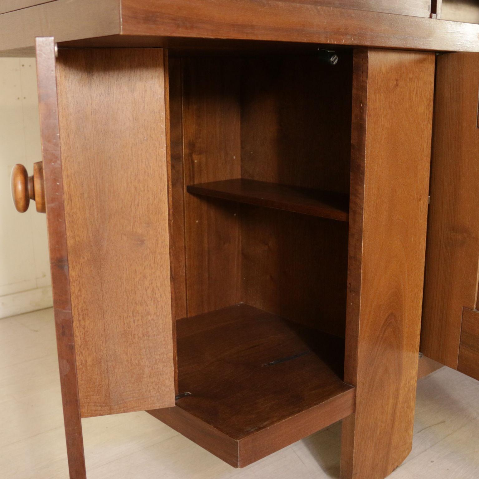 Cupboard by Silvio Coppola Walnut Veneer Vintage, Italy, 1960s In Good Condition In Milano, IT