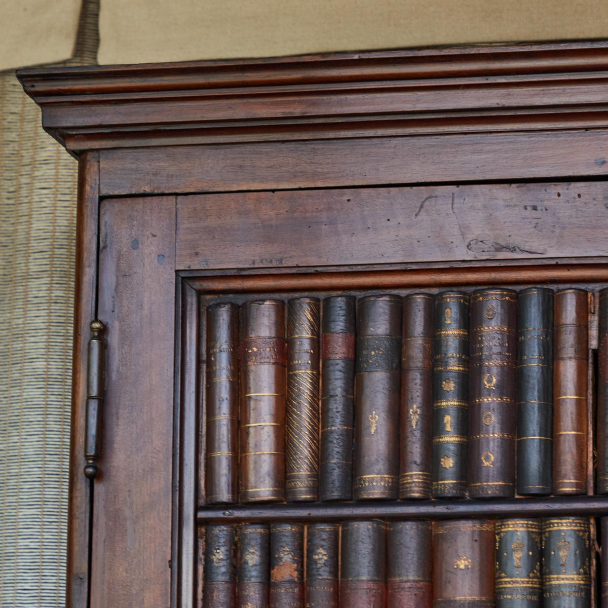 Early 19th Century Italian Cupboard with False Book Spines For Sale 1