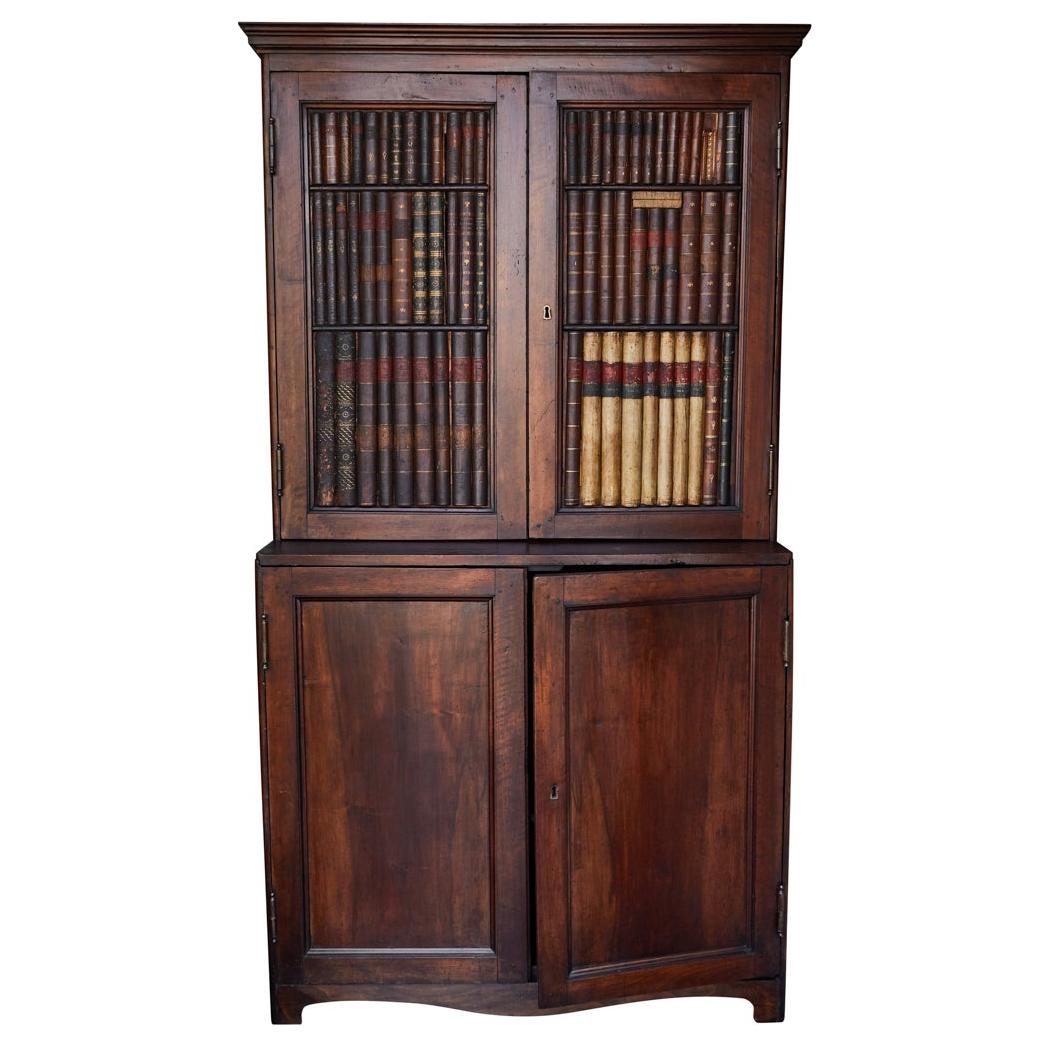 Early 19th Century Italian Cupboard with False Book Spines For Sale