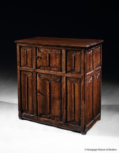 Cupboard Linenfold Carving Oak Narrow 17 Century
