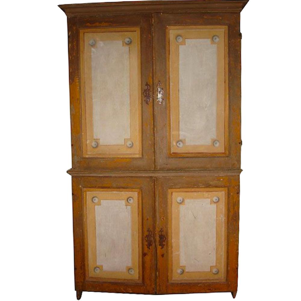 Hand-Painted Italian Cupboard or Armoire, 18th Century For Sale
