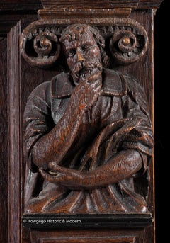 Cupboard Statue Beeldenkasten Oak Ebony Architectural Virtues Amsterdam Antwerp