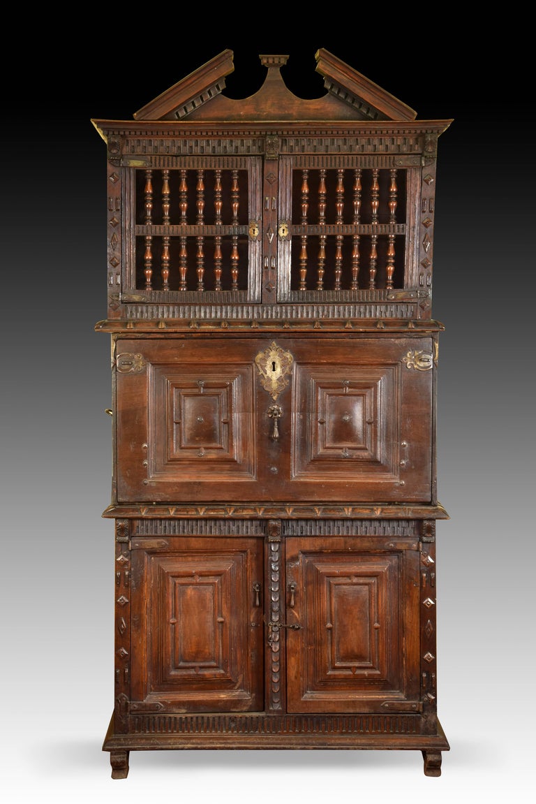 Cupboard with Writing Desk, Wood, Wrought Iron, Asturias ...