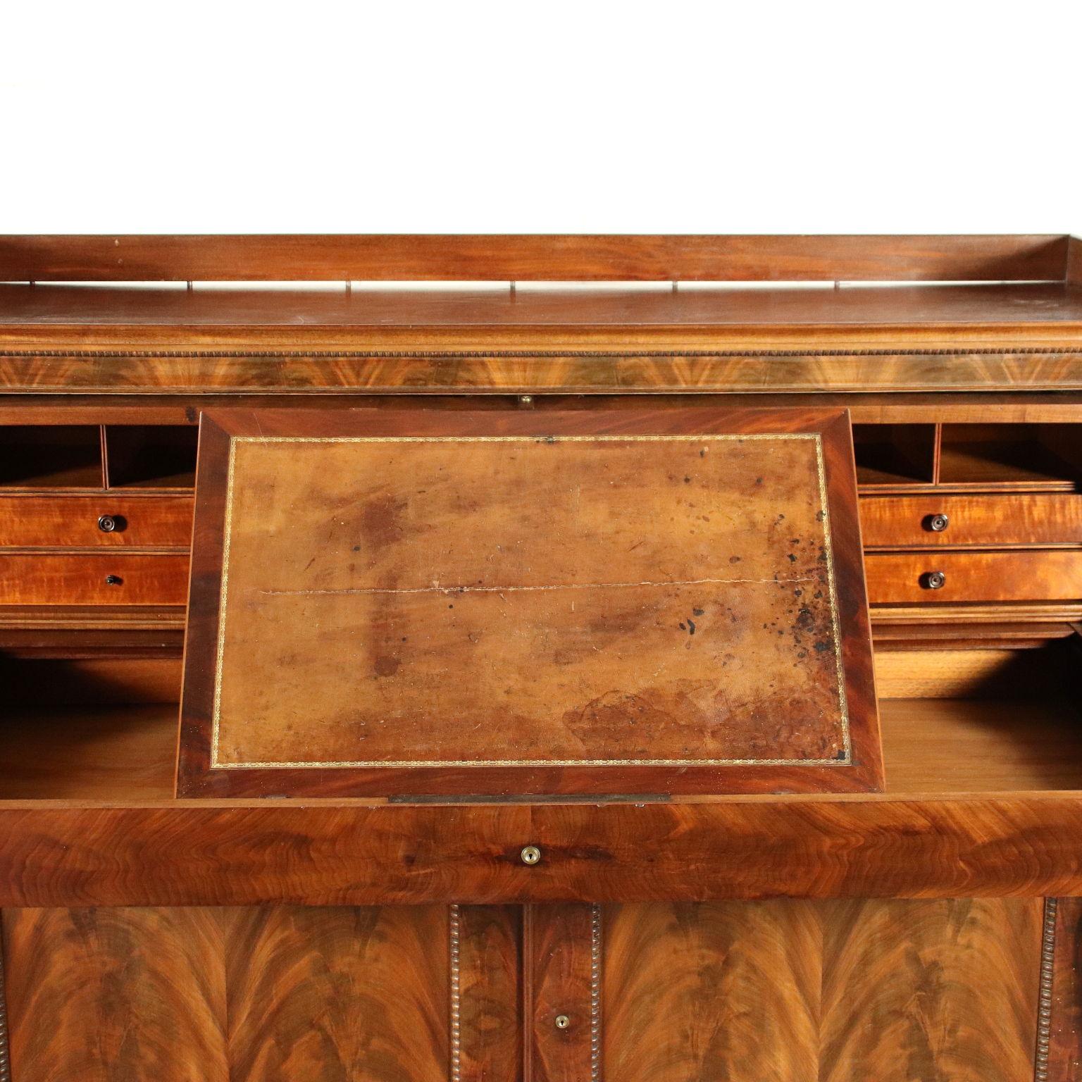 Veneer Cupboard Writing Desk, 1840 For Sale