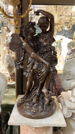 Bronzeskulptur „Amor und Psyche“ nach Mathurin Moreau (1822–1912)