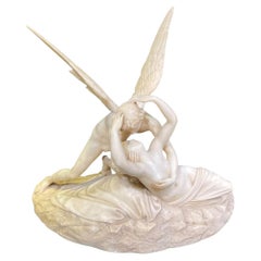 Cupido e Psiche Grand Tour Scultura in alabastro di Antonio Canova