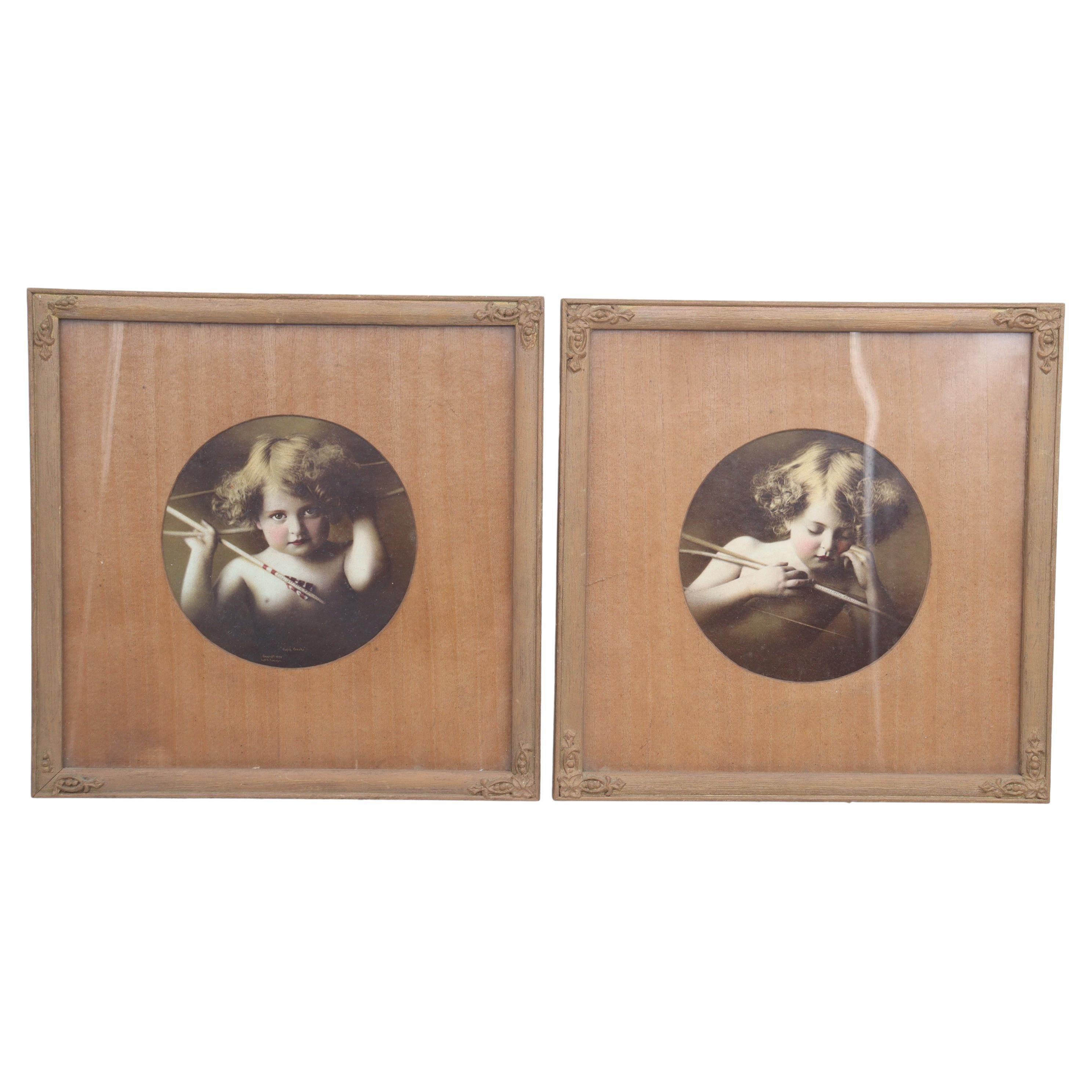 Cupid Awake and Cupid Asleep framed photographs For Sale