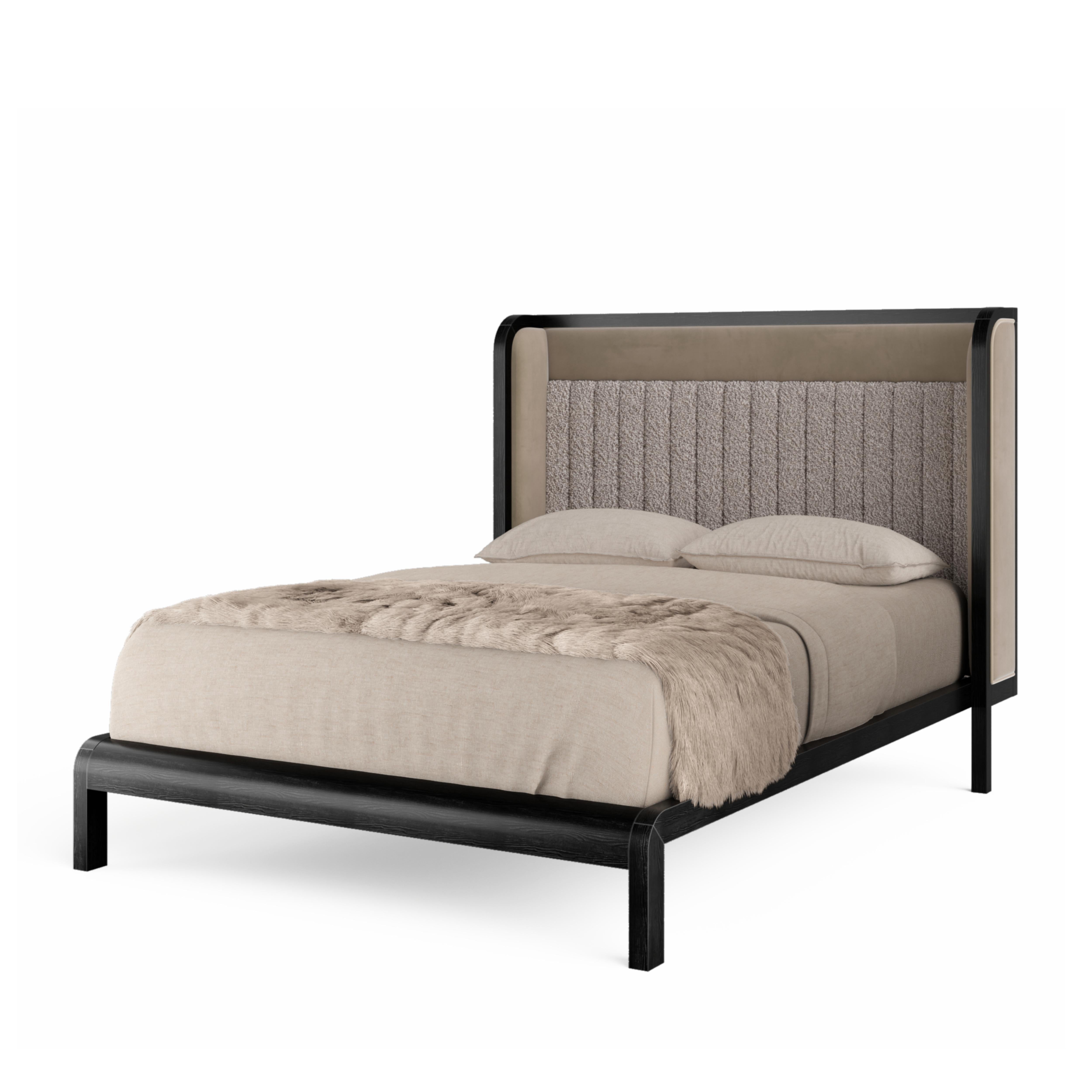 black boucle bed