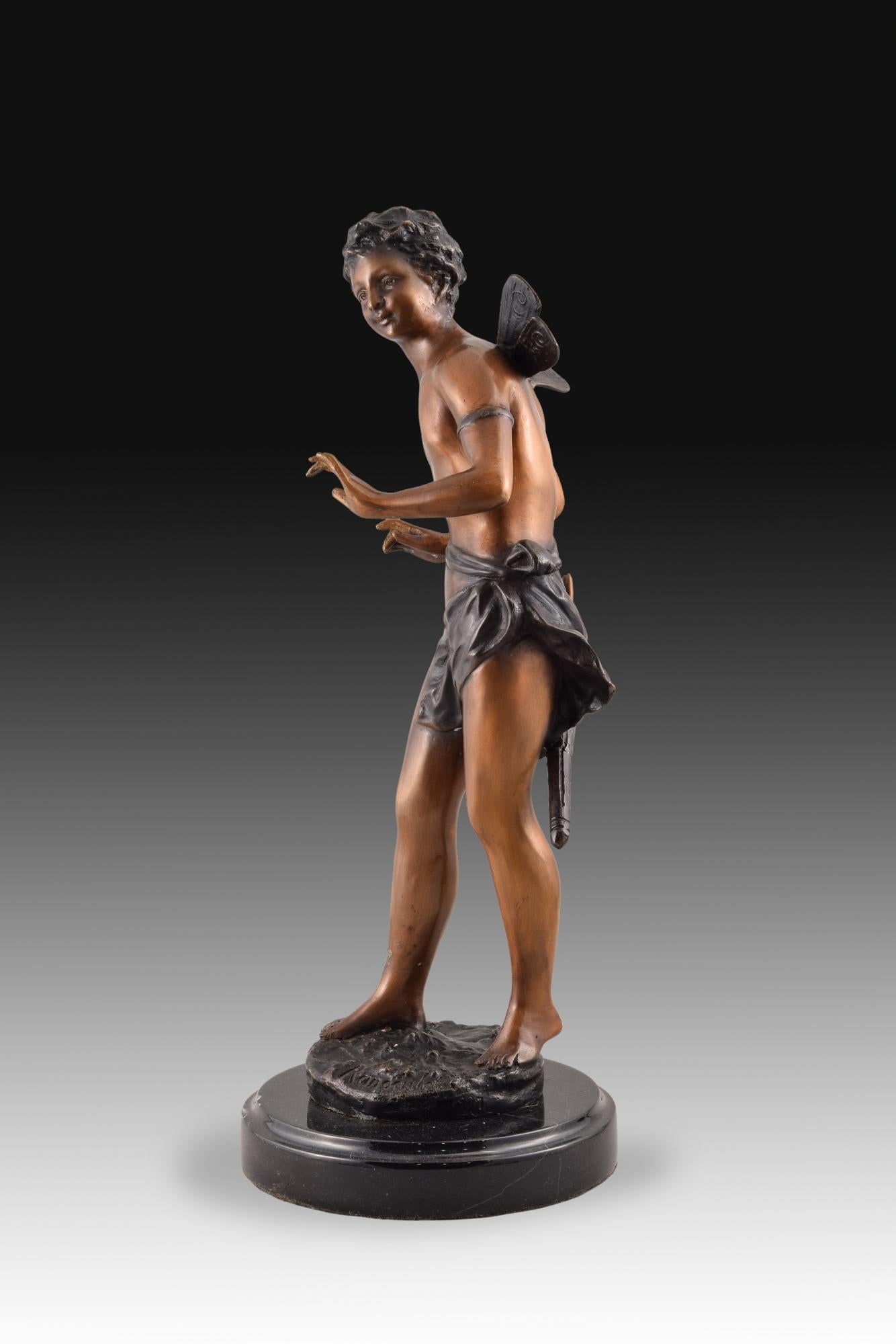 Néoclassique Cupidon, bronze, marbre en vente