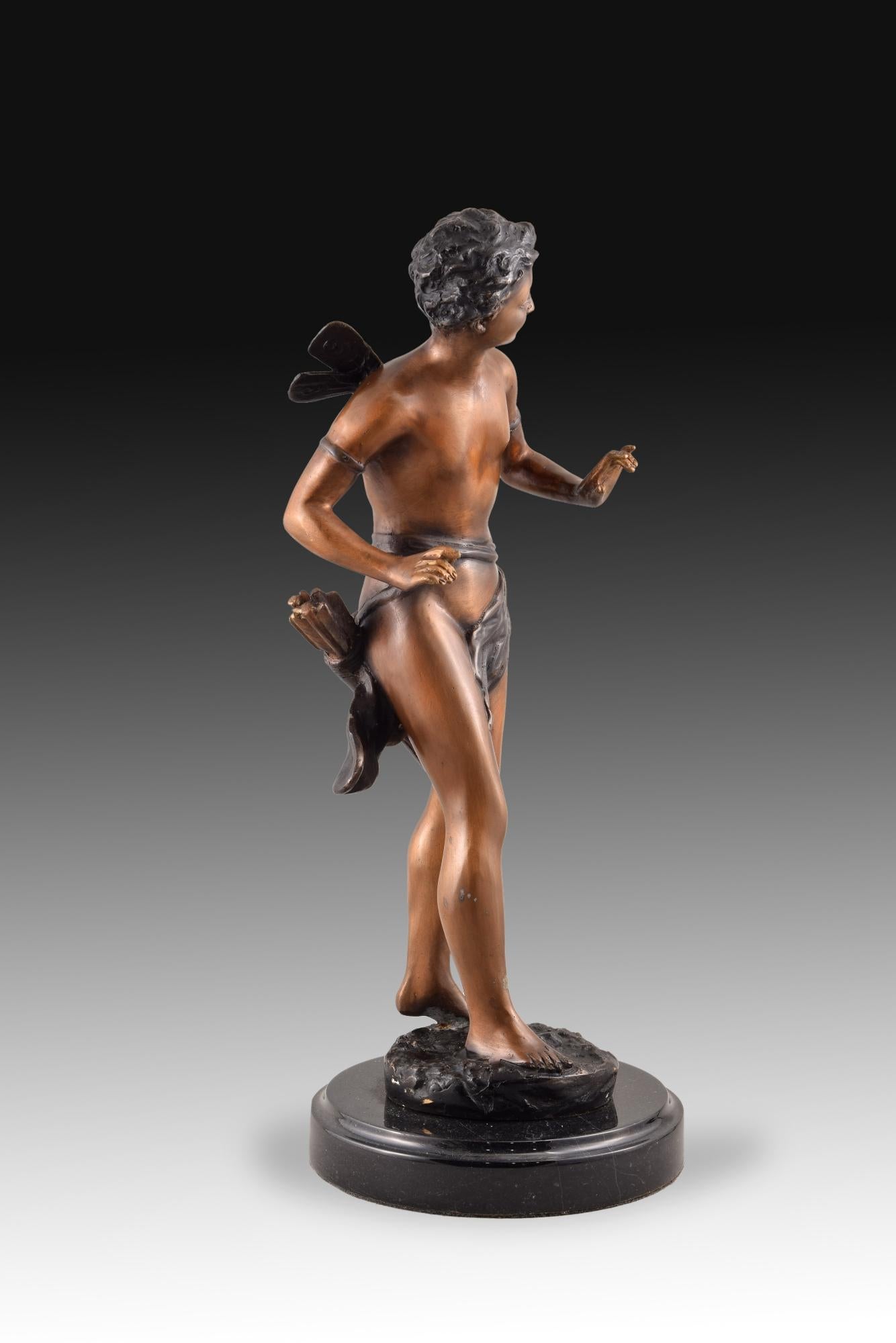 Neoclassical Cupid, Bronze, Marble For Sale