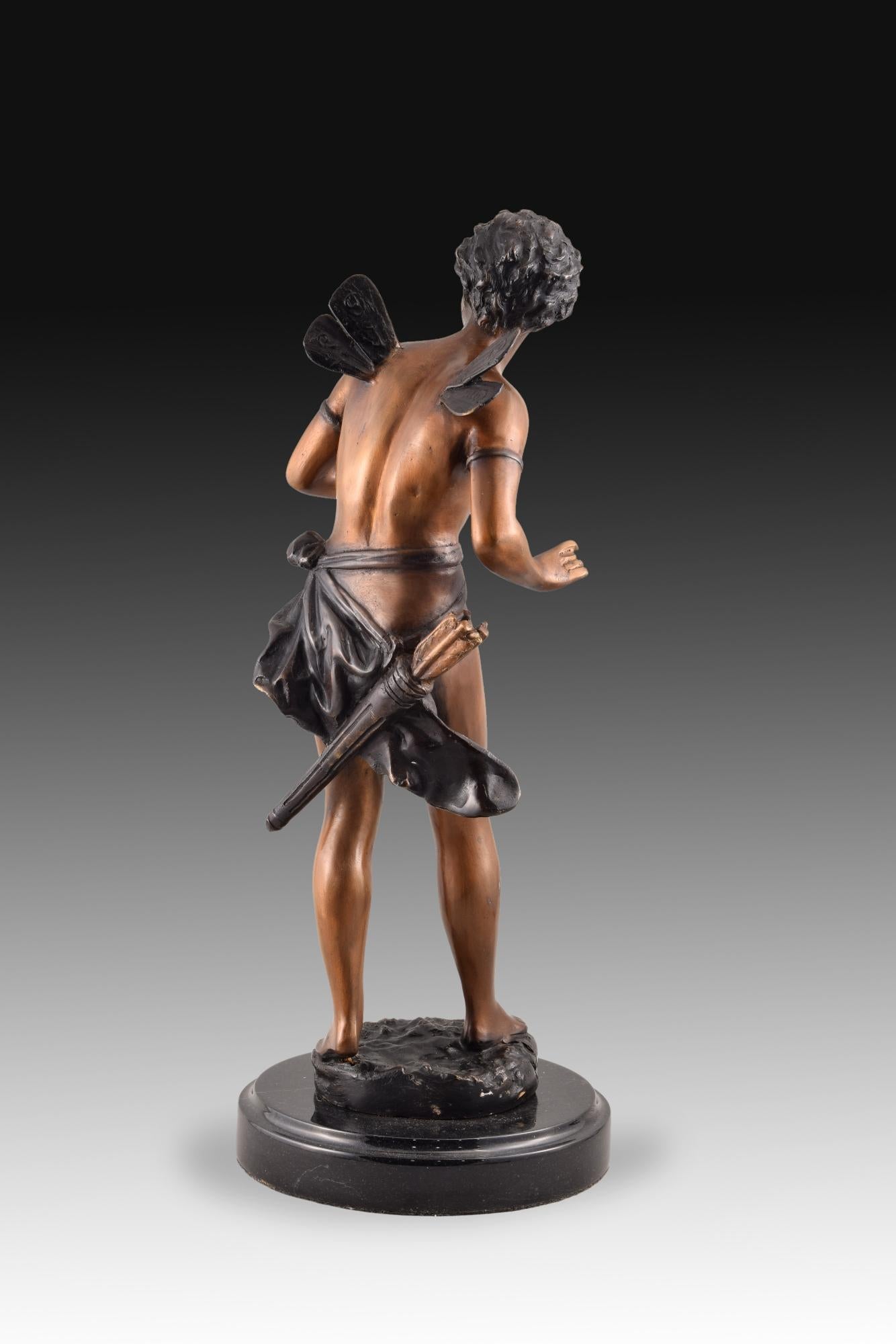 Cupidon, bronze, marbre Bon état - En vente à Madrid, ES