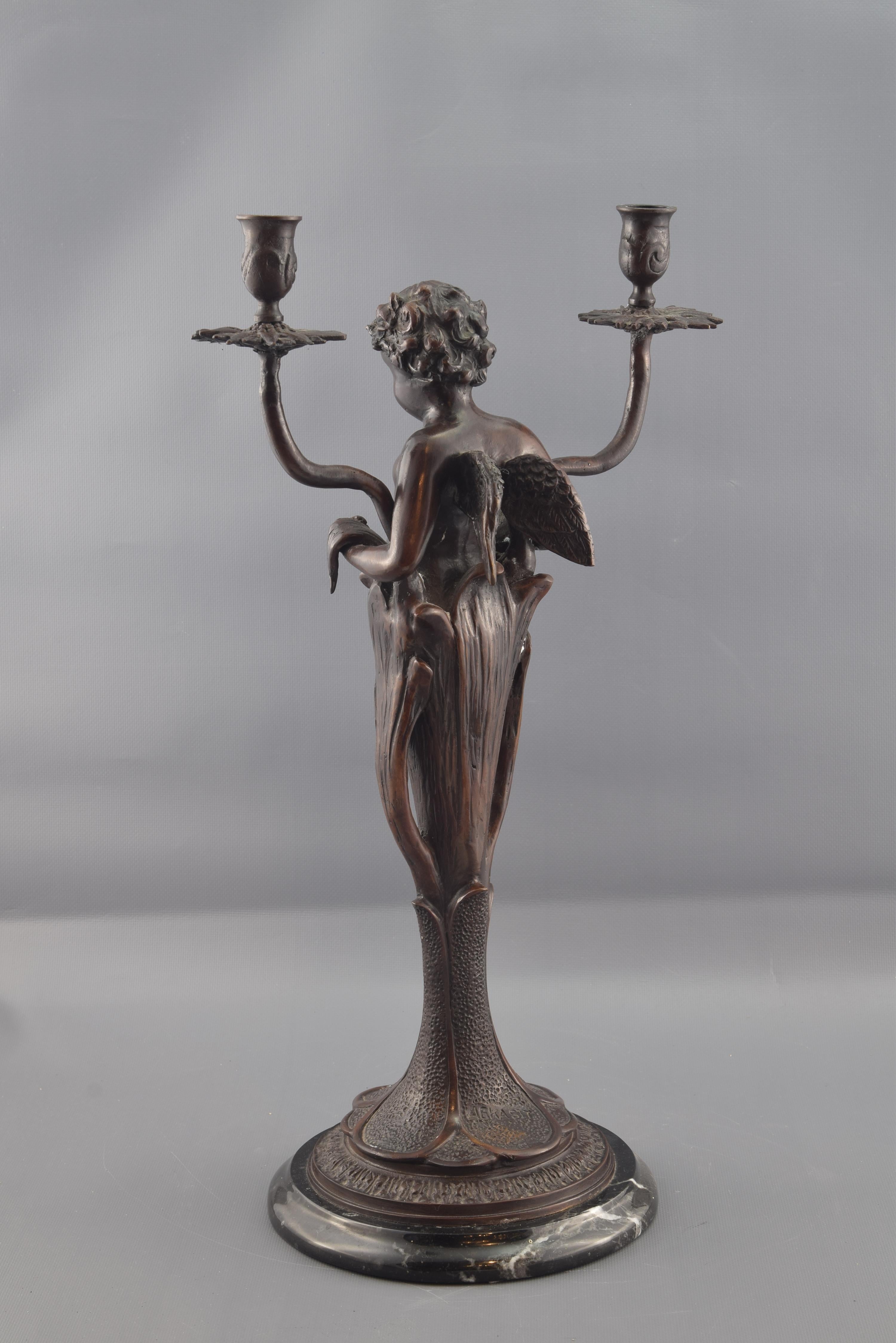 Other Cupid Candelabrum, Bronze, Marble