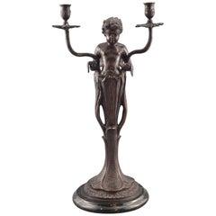Cupid Candelabrum, Bronze, Marble