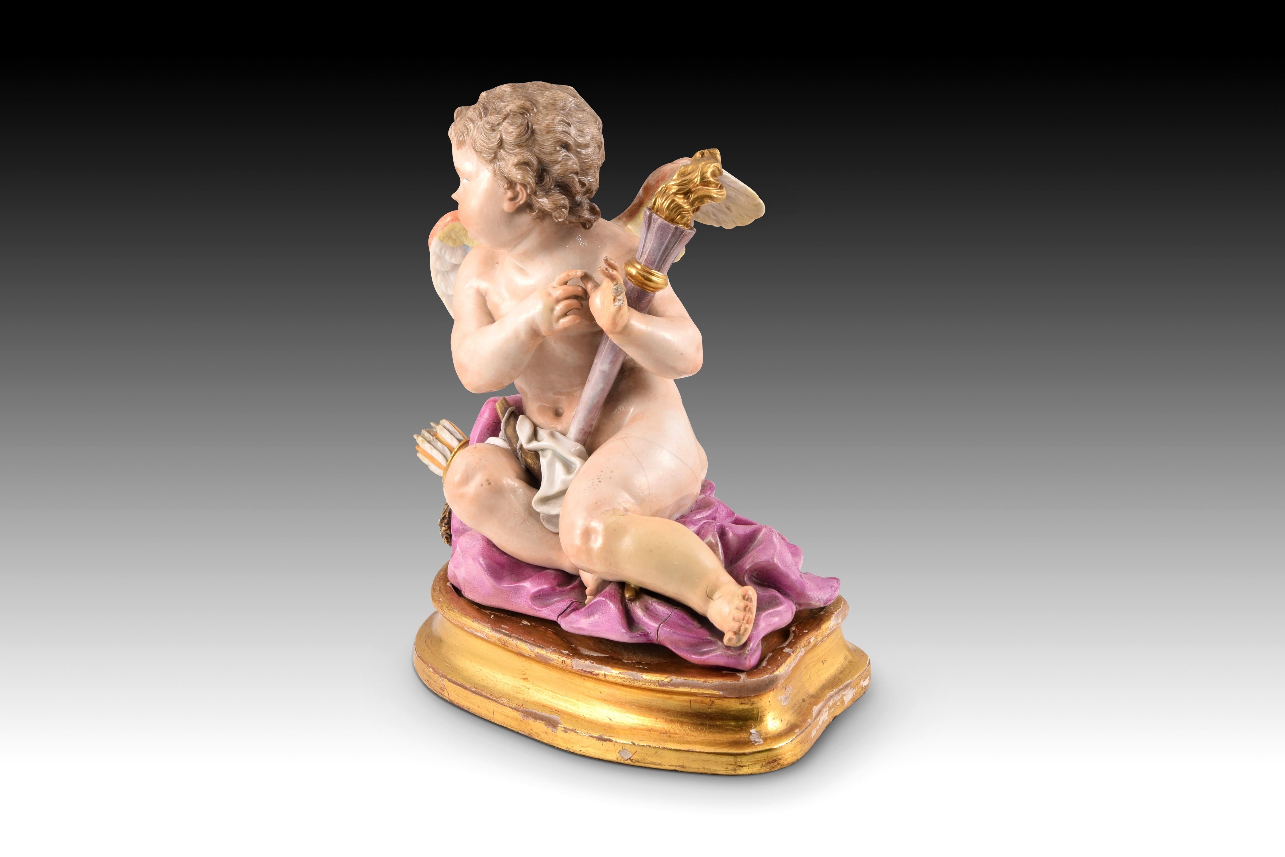Europeo Cupido, porcellana smaltata, ecc. Forse Meissen, XIX secolo in vendita