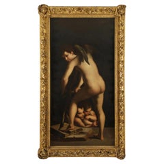 Antique "Cupid Making the Bow"Italian School Copy Parmigianino 19th Century 20% Discount