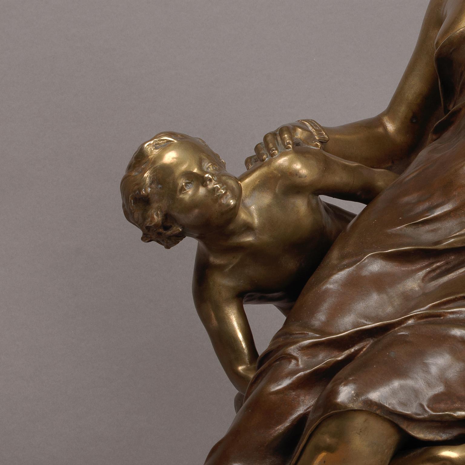 „Cupid & Psyche“ eine bedeutende Bronzefigur von Franois-Raoul Larche (Französisch) im Angebot