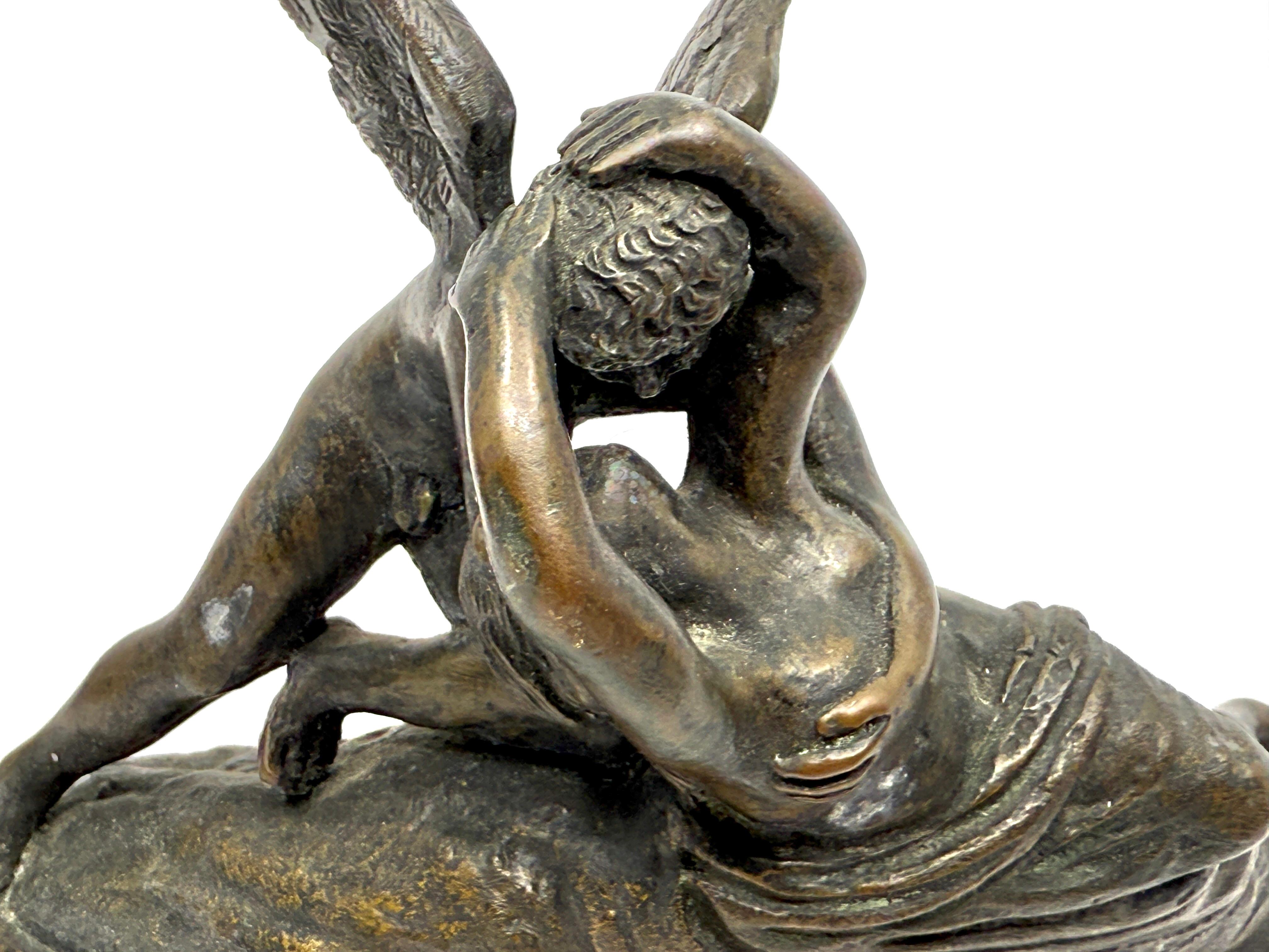 Hand-Crafted Cupid & Psyche Bronze Neoclassical Grand Tour Souvenir Bronze after Canova