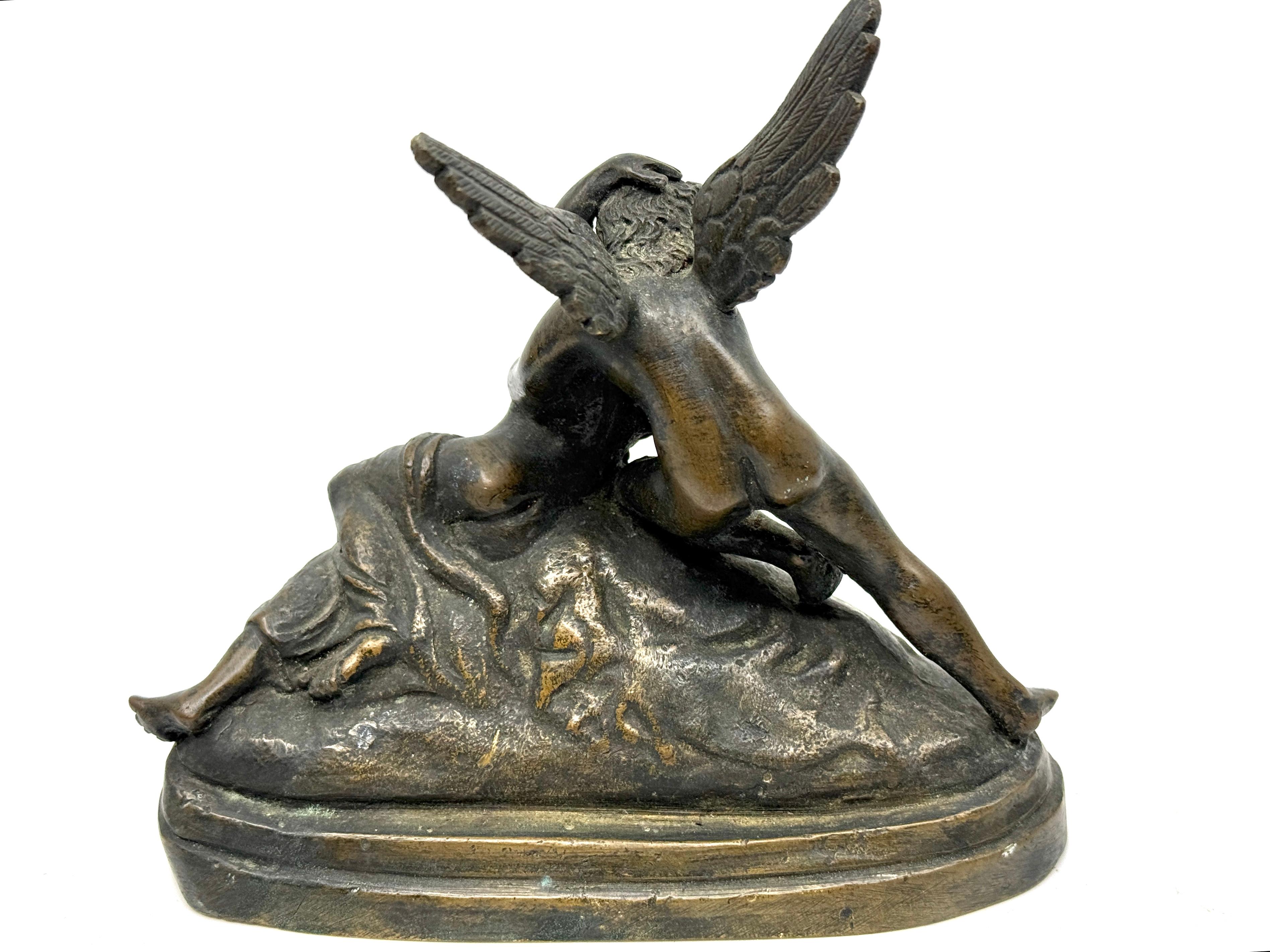 20th Century Cupid & Psyche Bronze Neoclassical Grand Tour Souvenir Bronze after Canova